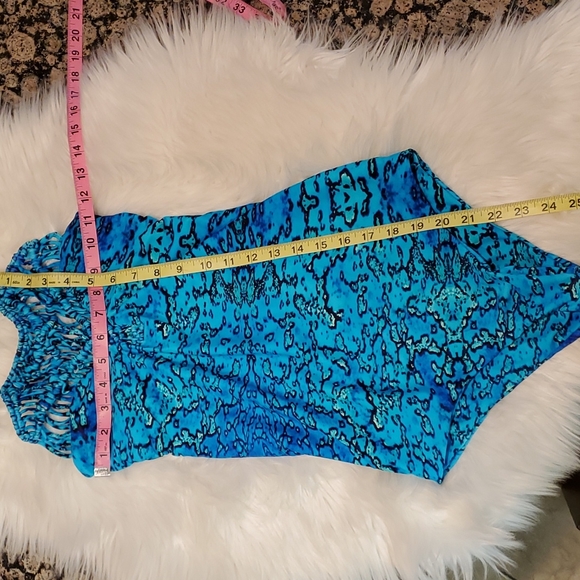 Mikoh Blue Moorea One-piece Swimsuit Macrame Halter top - Picture 6 of 10